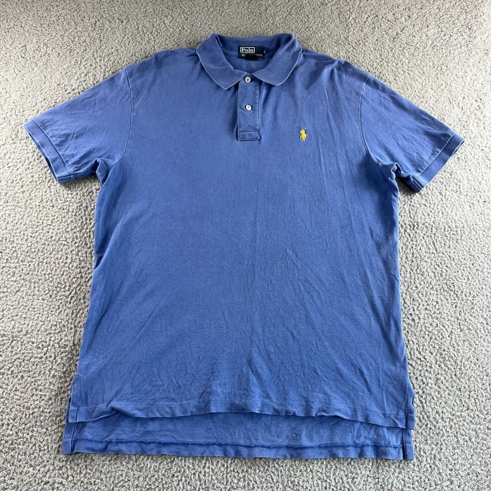 Ralph Lauren Polo Shirt Mens Large Blue Pullover Golf Rugby Casual Outdoor Pony